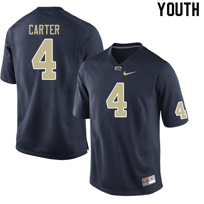 Youth #4 Daniel Carter Pitt Panthers College Football Jerseys Sale-Navy